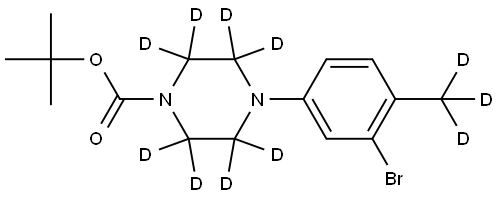 tert-butyl 4-(3-bromo-4-(methyl-d3)phenyl)piperazine-1-carboxylate-2,2,3,3,5,5,6,6-d8 Structure