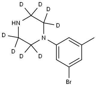 1-(3-bromo-5-methylphenyl)piperazine-2,2,3,3,5,5,6,6-d8 结构式