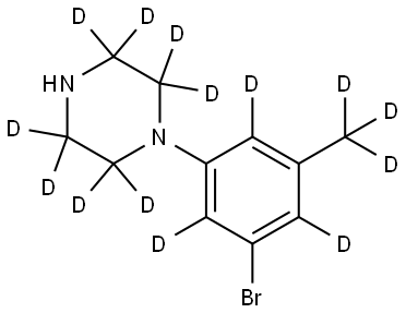 1-(3-bromo-5-(methyl-d3)phenyl-2,4,6-d3)piperazine-2,2,3,3,5,5,6,6-d8 结构式