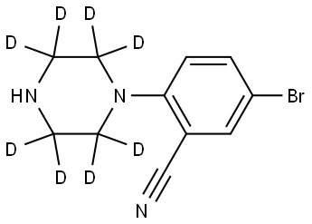 5-bromo-2-(piperazin-1-yl-2,2,3,3,5,5,6,6-d8)benzonitrile,2256741-46-3,结构式