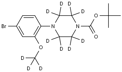 tert-butyl 4-(4-bromo-2-(methoxy-d3)phenyl)piperazine-1-carboxylate-2,2,3,3,5,5,6,6-d8,2256742-00-2,结构式