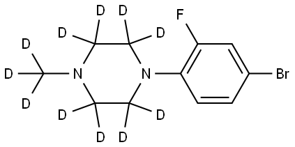 1-(4-bromo-2-fluorophenyl)-4-(methyl-d3)piperazine-2,2,3,3,5,5,6,6-d8,2256742-25-1,结构式