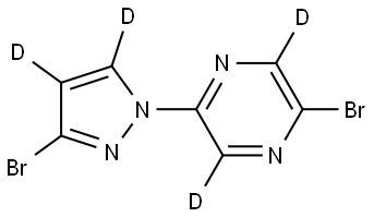 2-bromo-5-(3-bromo-1H-pyrazol-1-yl-4,5-d2)pyrazine-3,6-d2,2256742-69-3,结构式