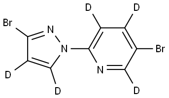 5-bromo-2-(3-bromo-1H-pyrazol-1-yl-4,5-d2)pyridine-3,4,6-d3,2256742-77-3,结构式