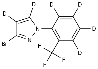 3-bromo-1-(2-(trifluoromethyl)phenyl-3,4,5,6-d4)-1H-pyrazole-4,5-d2 Structure