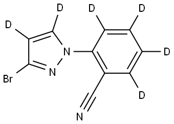 2-(3-bromo-1H-pyrazol-1-yl-4,5-d2)benzonitrile-d4 Structure