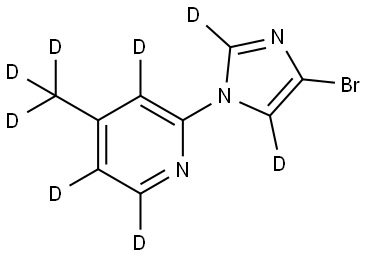 2-(4-bromo-1H-imidazol-1-yl-2,5-d2)-4-(methyl-d3)pyridine-3,5,6-d3,2256743-48-1,结构式