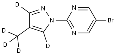 5-bromo-2-(4-(methyl-d3)-1H-pyrazol-1-yl-3,5-d2)pyrimidine Structure