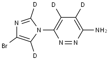 6-(4-bromo-1H-imidazol-1-yl-2,5-d2)pyridazin-4,5-d2-3-amine,2256744-08-6,结构式