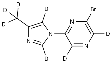 2-bromo-6-(4-(methyl-d3)-1H-imidazol-1-yl-2,5-d2)pyrazine-3,5-d2 化学構造式