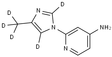 2-(4-(methyl-d3)-1H-imidazol-1-yl-2,5-d2)pyridin-4-amine 结构式