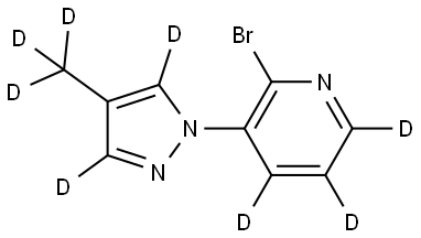 2-bromo-3-(4-(methyl-d3)-1H-pyrazol-1-yl-3,5-d2)pyridine-4,5,6-d3 Struktur