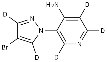 3-(4-bromo-1H-pyrazol-1-yl-3,5-d2)pyridin-2,5,6-d3-4-amine Structure