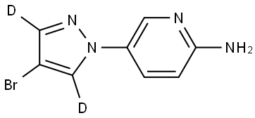 5-(4-bromo-1H-pyrazol-1-yl-3,5-d2)pyridin-2-amine,2256745-21-6,结构式