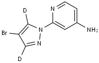 2-(4-bromo-1H-pyrazol-1-yl-3,5-d2)pyridin-4-amine,2256745-23-8,结构式