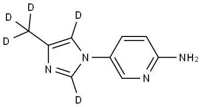 5-(4-(methyl-d3)-1H-imidazol-1-yl-2,5-d2)pyridin-2-amine 结构式