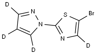 5-bromo-2-(1H-pyrazol-1-yl-d3)thiazole-4-d Struktur