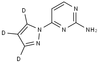 4-(1H-pyrazol-1-yl-d3)pyrimidin-2-amine 结构式