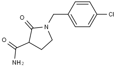 1-(4-chlorobenzyl)-2-oxopyrrolidine-3-carboxamide 结构式