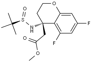 methyl 2-((S)-4-(((R)-tert-butylsulfinyl)amino)-5,7-difluorochroman-4-yl)acetate|