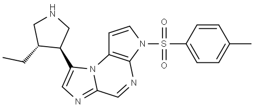 8-((3S,4S)-4-ethylpyrrolidin-3-yl)-3-tosyl-3H-imidazo[1,2-a]pyrrolo[2,3-e]pyrazine Struktur