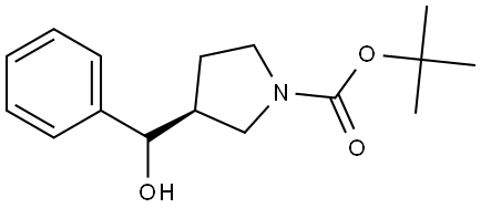 tert-butyl (S)-3-((R)-hydroxy(phenyl)methyl)pyrrolidine-1-carboxylate 结构式