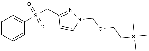 3-((phenylsulfonyl)methyl)-1-((2-(trimethylsilyl)ethoxy)methyl)-1H-pyrazole Structure