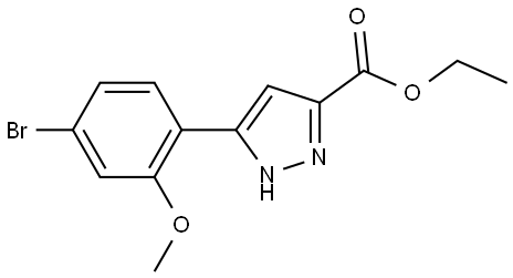 ethyl 5-(4-bromo-2-methoxyphenyl)-1H-pyrazole-3-carboxylate 结构式
