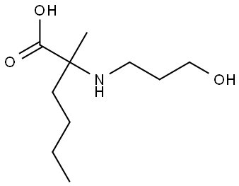 2-((3-hydroxypropyl)amino)-2-methylhexanoic acid Struktur