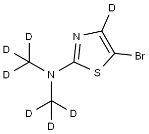 5-bromo-N,N-bis(methyl-d3)thiazol-2-amine-4-d 化学構造式
