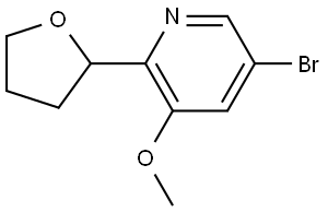 5-bromo-3-methoxy-2-(tetrahydrofuran-2-yl)pyridine Structure