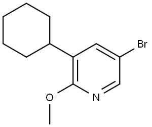 Pyridine, 5-bromo-3-cyclohexyl-2-methoxy- 化学構造式