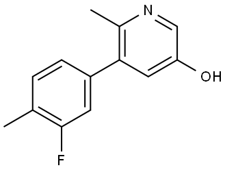 5-(3-Fluoro-4-methylphenyl)-6-methyl-3-pyridinol 结构式
