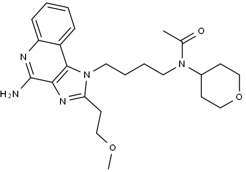 Acetamide, N-[4-[4-amino-2-(2-methoxyethyl)-1H-imidazo[4,5-c]quinolin-1-yl]butyl]-N-(tetrahydro-2H-pyran-4-yl)- 结构式