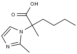 2-甲基-2-(2-甲基-1H-咪唑-1-基)己酸 结构式