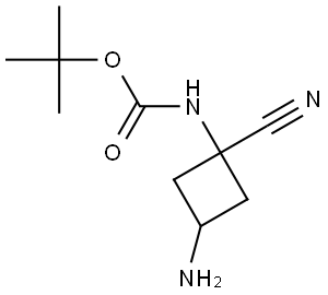 (3-氨基-1-氰基环丁基)氨基甲酸叔丁酯, 2302227-35-4, 结构式
