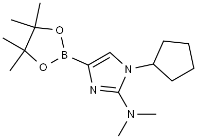 1-cyclopentyl-N,N-dimethyl-4-(4,4,5,5-tetramethyl-1,3,2-dioxaborolan-2-yl)-1H-imidazol-2-amine Structure