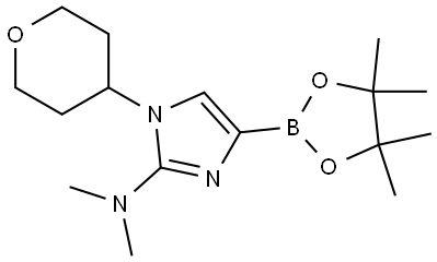 N,N-dimethyl-1-(tetrahydro-2H-pyran-4-yl)-4-(4,4,5,5-tetramethyl-1,3,2-dioxaborolan-2-yl)-1H-imidazol-2-amine 结构式