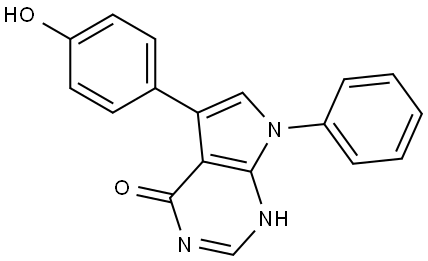 5-(4-hydroxyphenyl)-7-phenyl-1,7-dihydro-4H-pyrrolo[2,3-d]pyrimidin-4-one,2306182-64-7,结构式