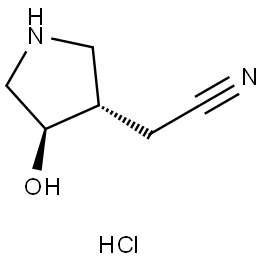 2-(trans-4-hydroxy-3-pyrrolidinyl)acetonitrile Hydrochloride Structure