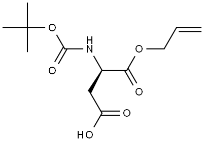 D-Aspartic acid, N-[(1,1-dimethylethoxy)carbonyl]-, 1-(2-propen-1-yl) ester Structure