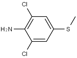 2,6-Dichloro-4-(methylthio)benzenamine 结构式