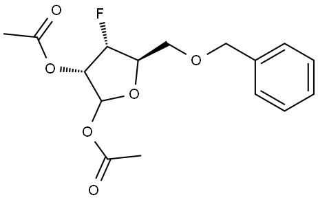 D-Ribofuranose, 3-deoxy-3-fluoro-5-O-(phenylmethyl)-, 1,2-diacetate 结构式