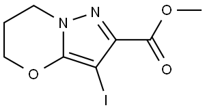 methyl 3-iodo-6,7-dihydro-5H-pyrazolo[5,1-b][1,3]oxazine-2-carboxylate,2322923-51-1,结构式