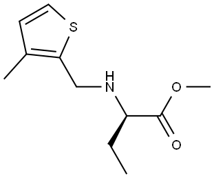 (R)-Methyl 2-(((3-methylthiophen-2-yl)methyl)amino)butanoate 化学構造式