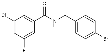N-[(4-Bromophenyl)methyl]-3-chloro-5-fluorobenzamide 化学構造式