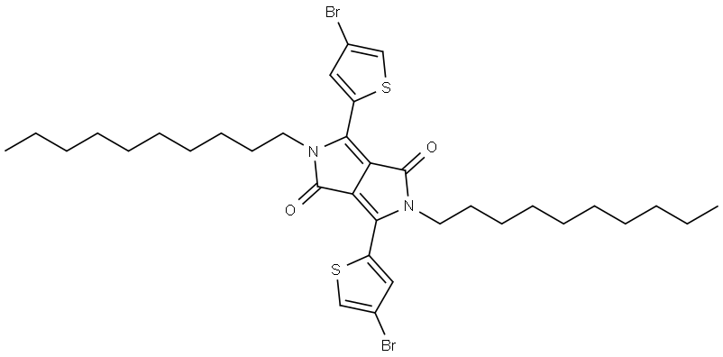 3,6-(4-bromothiophen-2-yl)-2,5-bis(decyl)-pyrrolo[3,4-c]pyrrole-1,4-dione 结构式