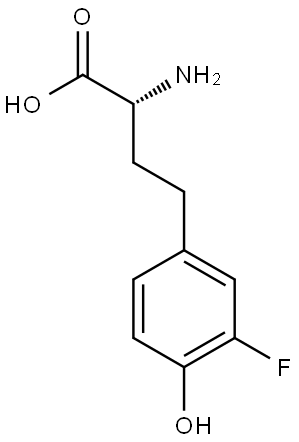(R)-2-amino-4-(3-fluoro-4-hydroxyphenyl)butanoic acid 结构式