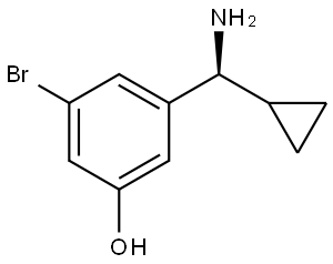 3-[(S)-AMINO(CYCLOPROPYL)METHYL]-5-BROMOPHENOL,2349949-72-8,结构式