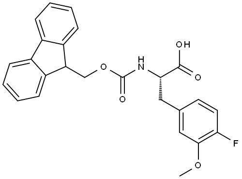 L-Phenylalanine, N-[(9H-fluoren-9-ylmethoxy)carbonyl]-4-fluoro-3-methoxy-,2350156-75-9,结构式